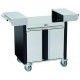 Chariot combo inox avec tablettes repliables