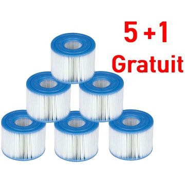 6 Cartouches Spa Intex S1 5 + 1 Gratuite filtrante 